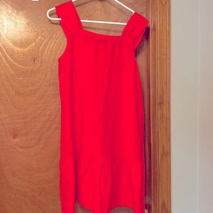 LOFT Linen Square Neck Mini Dress, Size Medium